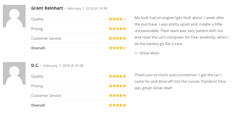 Auto Connection Manassas Complaints dominated by reviews